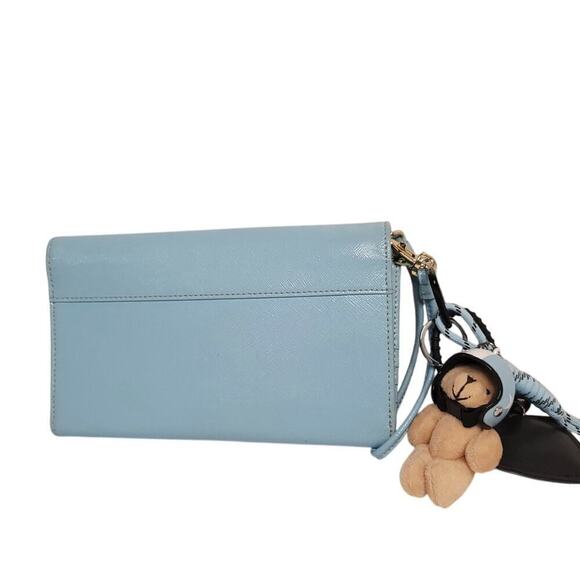 Tory Burch Robinson Envelope Wristlet- Wallet- Clutch Bag- Blue - Picture 4 of 8